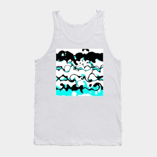 Turbulent. Black, white, turquoise Tank Top